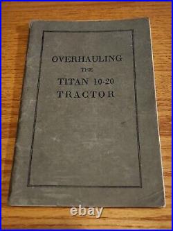 Overhauling The Tian 10-20 Tractor IHC International Harvester Service Manual
