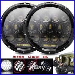 Pair 7 Round LED Headlight Hi/Lo DOT Truck Tractor for Kenworth T2000 T-2000