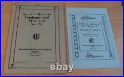 RARE 1924'Special Repairs' TRACTOR Catalog/Price ListINTERNATIONAL HARVESTER