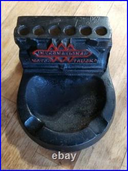 RARE Cast Iron Ashtray International Harvester Motor Works 1939 Indy, Indiana