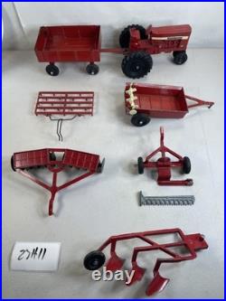 Rare ERTL International Harvester 656 Red Tractor implements Vintage set 27H11