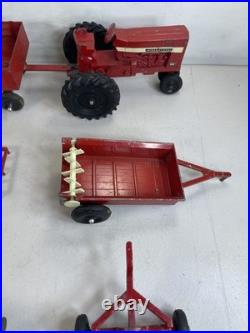 Rare ERTL International Harvester 656 Red Tractor implements Vintage set 27H11