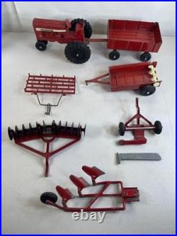 Rare ERTL International Harvester 656 Red Tractor implements Vintage set 27H11
