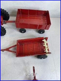 Rare ERTL International Harvester 656 Red Tractor implements Vintage set 27H11