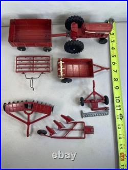 Rare ERTL International Harvester 656 Red Tractor implements Vintage set 27H11