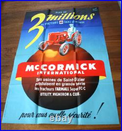 Rare IH McCormick Deering Tractor Huge Original Colorful Poster