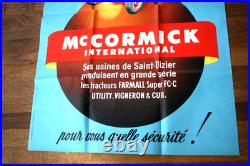 Rare IH McCormick Deering Tractor Huge Original Colorful Poster