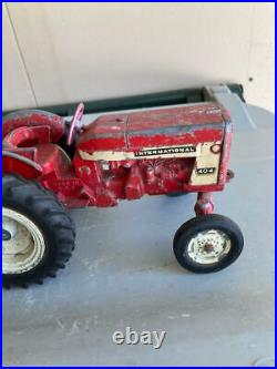 Rare Vintage International 404 Tractor 1/16 Ih Wf 3 Pt Hitch Metal Wheel Rims