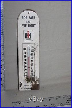 SCARCE 1930's INTERNATIONAL HARVESTER PAINTED WOOD THERMOMETER SIGN TRACTOR FARM