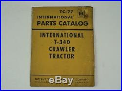 Service Parts Catalog International Harvester TC-77 T-340 Crawler Tractor 1959