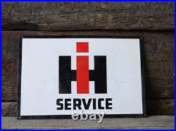 VINTAGE INTERNATIONAL HARVESTER PORCELAIN SIGN FARM TRACTOR EQUIPMENT 12x8