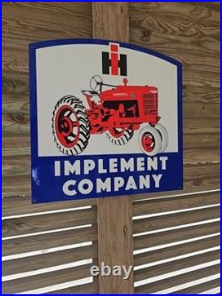 VINTAGE INTERNATIONAL HARVESTER PORCELAIN SIGN FARM TRACTOR EQUIPMENT 24x23.5
