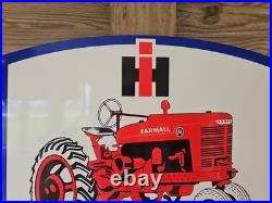 VINTAGE INTERNATIONAL HARVESTER PORCELAIN SIGN FARM TRACTOR EQUIPMENT 24x23.5