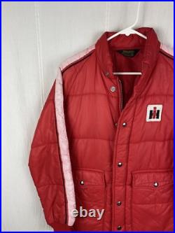 VINTAGE Puffer Jacket Mens S Swingster International Harvester Tractor Farming