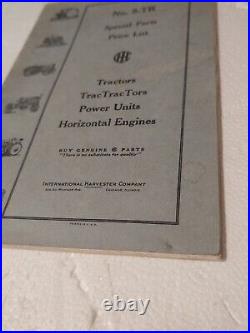 VTG 5-TR 1936 14M Tractors SPECIAL PARTS Orig Price List INTERNATIONAL HARVESTER