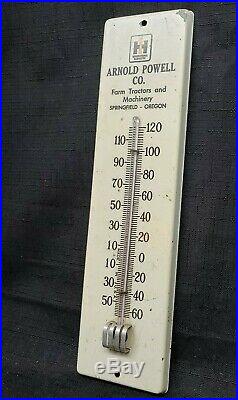 Vintage 1950s IH International Harvester Tractor Farm 11 1/2 Metal Thermometer