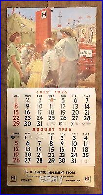Vintage 1956 INTERNATIONAL HARVESTER IH Agriculture Tractor Dealer Calendar