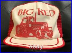 Vintage 80's Snapback USA Hat Cap Tractor 1586 International Big Red IH Mesh