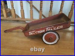 Vintage Antique Farmall Ih Rare Pedal Tractor Trailer Wagon All Original Look