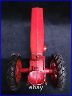 Vintage Antique Metal Farm International Red Tractor Toy Harvester Wagon Diecast