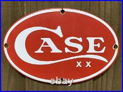 Vintage Case International Harvester Porcelain Sign Tractor Farm Farming Oil Gas