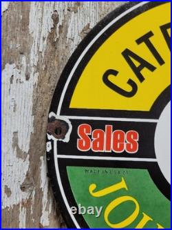 Vintage Caterpillar Porcelain Sign International Harvester John Deere Tractor