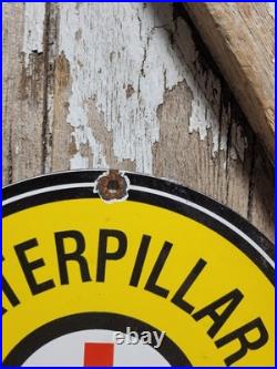 Vintage Caterpillar Porcelain Sign International Harvester John Deere Tractor