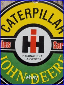 Vintage Caterpillar Porcelain Sign International Harvester John Deere Tractor