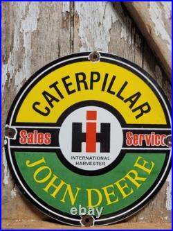Vintage Caterpillar Porcelain Sign International Harvester John Deere Tractor