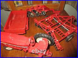 Vintage ERTL International 1970s Farm Tractor Set Plow Wagons 4 Piece Set