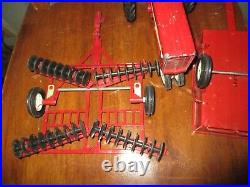 Vintage ERTL International 1970s Farm Tractor Set Plow Wagons 4 Piece Set