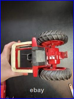Vintage ERTL International Harvester 1586 Tractor, Wagon Trailer & Hay Baler