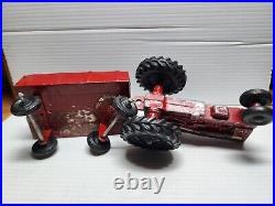 Vintage ERTL International Harvester IH Farmall 656 Tractor W Trailer Red Metal