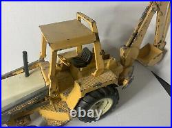 Vintage ERTL International Tractor Loader Backhoe DieCast Metal Distressed Paint