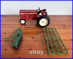 Vintage Ertl International Harvester Tractor With 2 Farm Implements