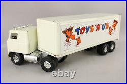 Vintage Ertl Toys R Us Semi Truck Tractor Trailer 22 White Enamel Pressed Steel