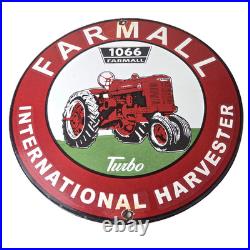 Vintage Farmall 1066 Turbo Tractor Porcelain Sign International Harvester Sign