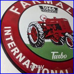 Vintage Farmall 1066 Turbo Tractor Porcelain Sign International Harvester Sign