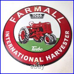 Vintage Farmall 1066 Turbo Tractor Porcelain Sign International Harvester Sign