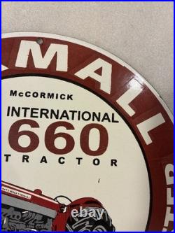 Vintage Farmall International Harvester Porcelain Sign IH 660 Tractor