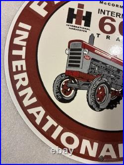 Vintage Farmall International Harvester Porcelain Sign IH 660 Tractor
