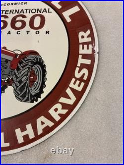 Vintage Farmall International Harvester Porcelain Sign IH 660 Tractor
