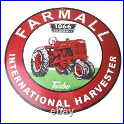 Vintage Farmall International Harvester Sign Porcelain Gas Tractor Dealer Sign