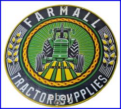 Vintage Farmall International Harvester Sign Porcelain Gas Tractor Dealer Sign