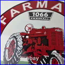 Vintage Farmall International Harvester Sign Porcelain Gas Tractor Dealer Sign