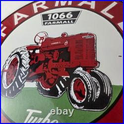 Vintage Farmall International Harvester Sign Porcelain Gas Tractor Dealer Sign