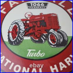 Vintage Farmall International Harvester Sign Porcelain Gas Tractor Dealer Sign
