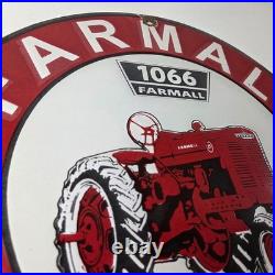 Vintage Farmall International Harvester Sign Porcelain Gas Tractor Dealer Sign