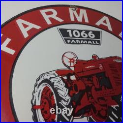 Vintage Farmall International Harvester Sign Porcelain Gas Tractor Dealer Sign