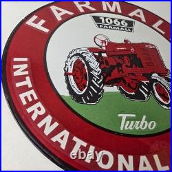 Vintage Farmall International Harvester Sign Porcelain Gas Tractor Dealer Sign